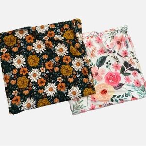 2 infant car seat stretchy covers floral girly